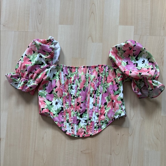 Vibrant Floral Off-Shoulder Blouse - Picture 1 of 3
